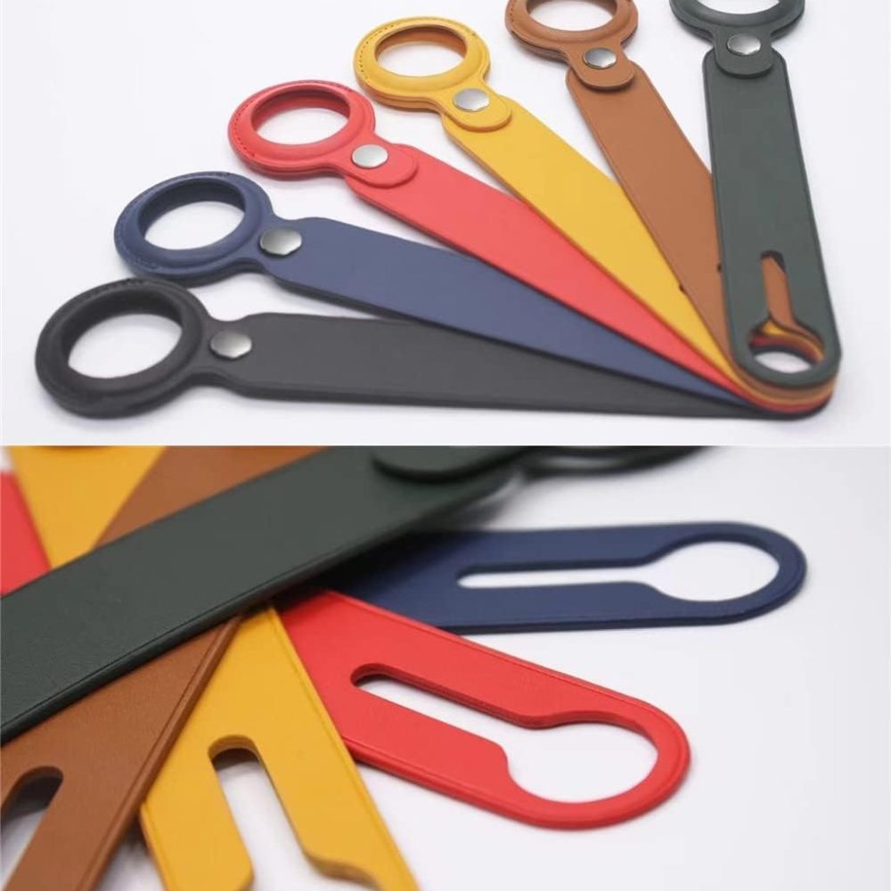 2-Pk Dr Blue Leather for Loop Air Tag Holder,  NEW Compatible with Apple AirTag